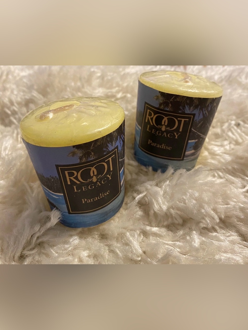 Root Legacy Paradise Scented Votive Candles Set of 2 Tropical Beach Decor - Picture 2 of 2
